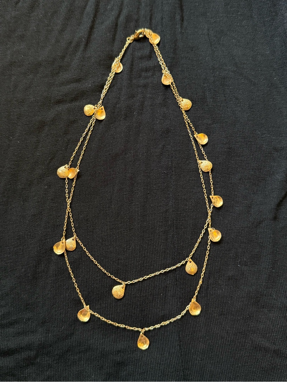Stella & Dot Delicate Gold Teardrop Long Chain Necklace